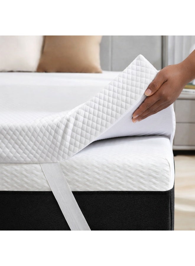 Rexal Home Reversible 5 cm Gel-Infused Memory Foam Mattress Topper – Cooling Pressure Relief, Medium-Soft Comfort, Washable Knitted Cover, 180 × 200 cm - Image 4